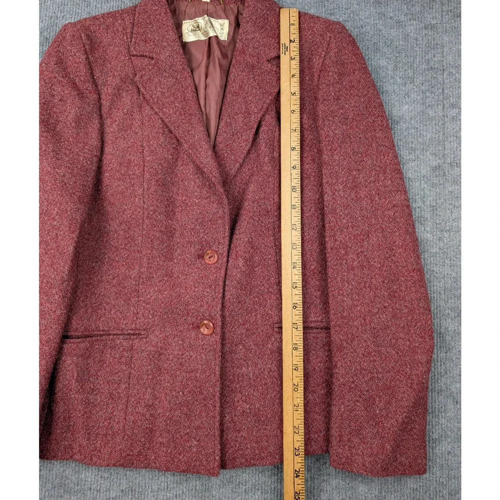 Edinburg Woollen Mill Skirt Suit Set Women 10 3 Piece Vintage Red Pleated Retro - Picture 15 of 16